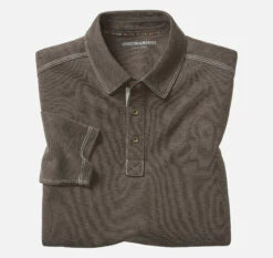 Vintage Slub Long-Sleeve Polo - 07405542-XXL