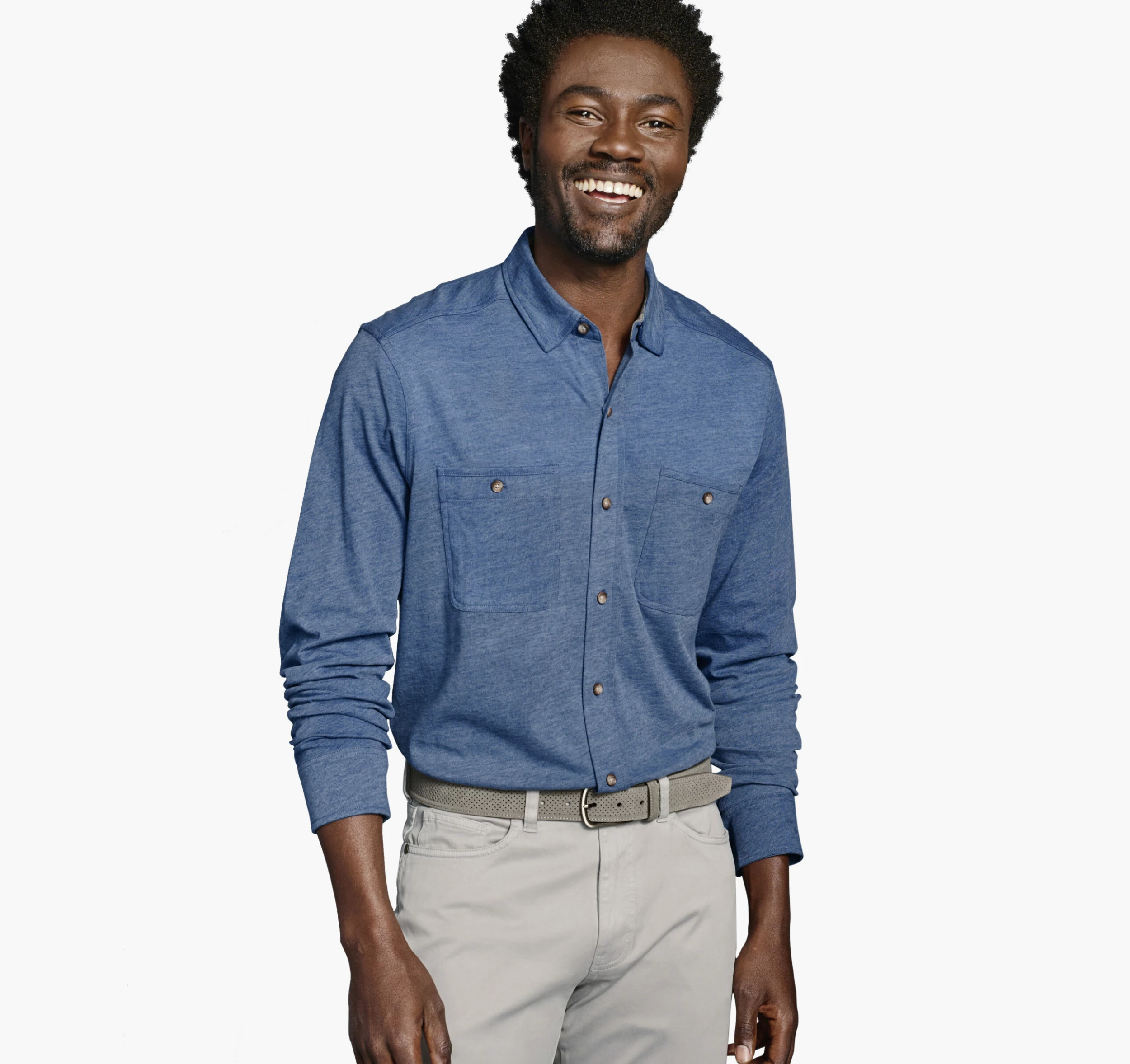 XC Flex® Stretch Indigo Long-Sleeve Shirt - 07405937-3XL 5 XC Flex® Stretch Indigo Long-Sleeve Shirt - 07405937-3XL - Image 3