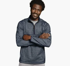 Textured Fleece Quarter-Zip - 07405983-XXL
