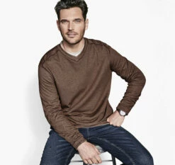 Reversible Long-Sleeve V-Neck - 07406527-3XL