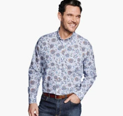 Printed Cotton Shirt - 07409260-XXL -Johnston Murphy Shop 749260 master 2
